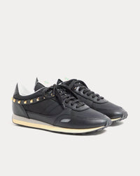 Stud Up Leather & Nylon Black Low Top Sneakers View 3