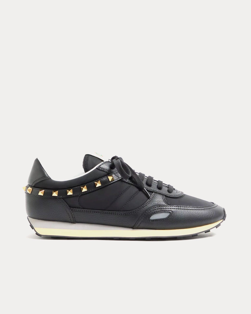 Stud Up Leather & Nylon Black Low Top Sneakers