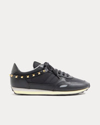 Stud Up Leather & Nylon Black Low Top Sneakers View 1