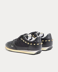 Stud Up Leather & Nylon Black Low Top Sneakers View 4