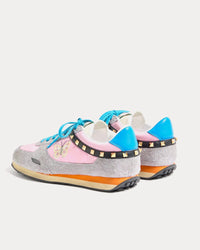 Stud Up Split Leather & Nylon with Butterfly Embroidery Pink / Multi Low Top Sneakers View 4