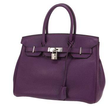 Birkin 30 cm handbag in purple togo leather