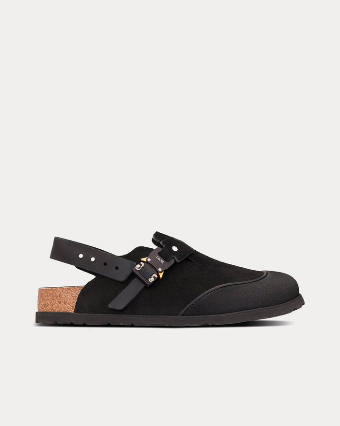 Tokio Black Nubuck Calfskin Mules - Crown & Consign