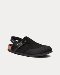 Tokio Black Nubuck Calfskin Mules View 3