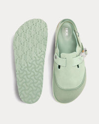 Tokio Mule Pastel Green Nubuck Calfskin Slip Ons View 2