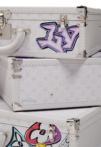 Louis Vuitton Set of Three Limited Edition Optic White Trunks Customized by Ariana Pacino, 2023