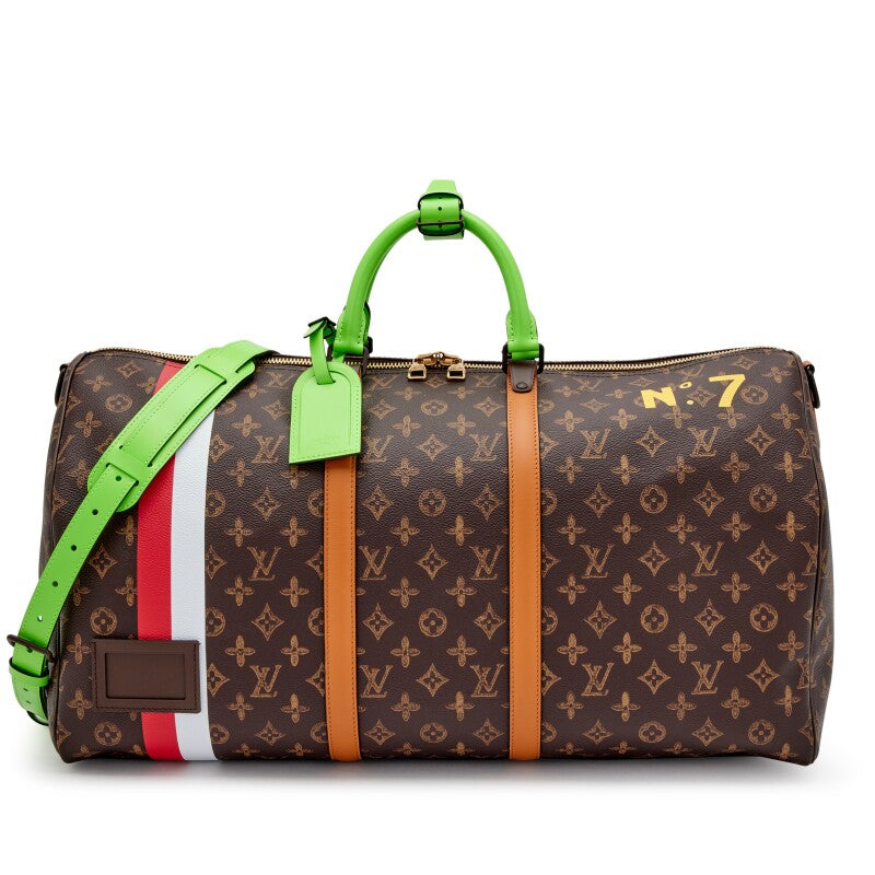 Louis Vuitton Virgil Abloh Multicolor Monogram L'Oeil Coated Canvas Keepall 55 Bandoulière Gold Hardware, 2022