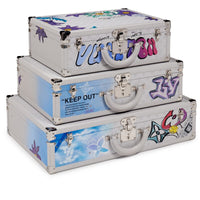 Louis Vuitton Set of Three Limited Edition Optic White Trunks Customized by Ariana Pacino, 2023