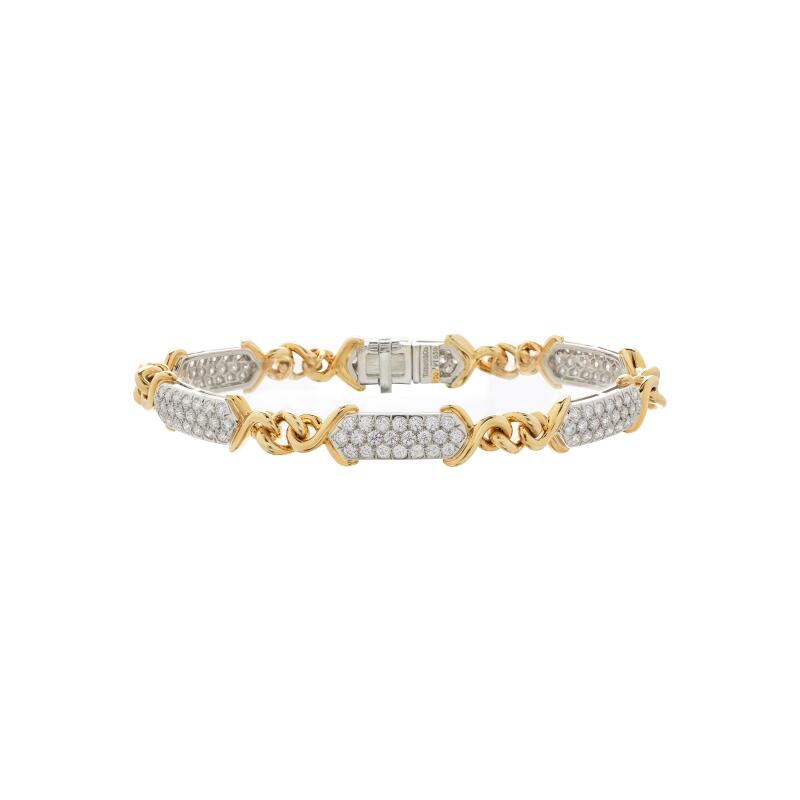 Tiffany & Co. Platinum, Gold and Diamond Sutton Bracelet