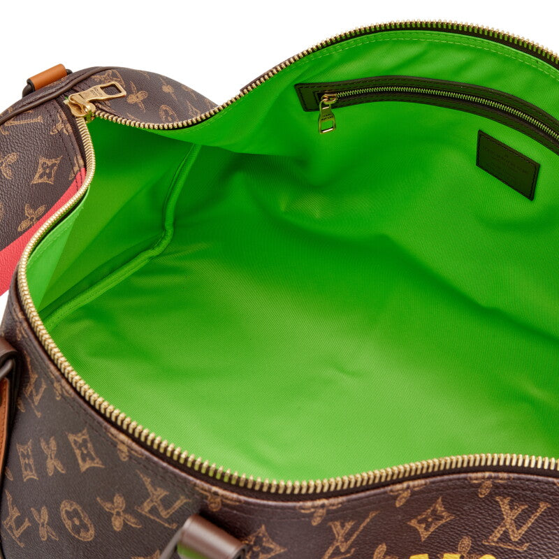 Louis Vuitton Virgil Abloh Multicolor Monogram L'Oeil Coated Canvas Keepall 55 Bandoulière Gold Hardware, 2022