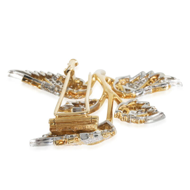 Tiffany & Co. Gold, Platinum and Diamond 5 Leaf Brooch