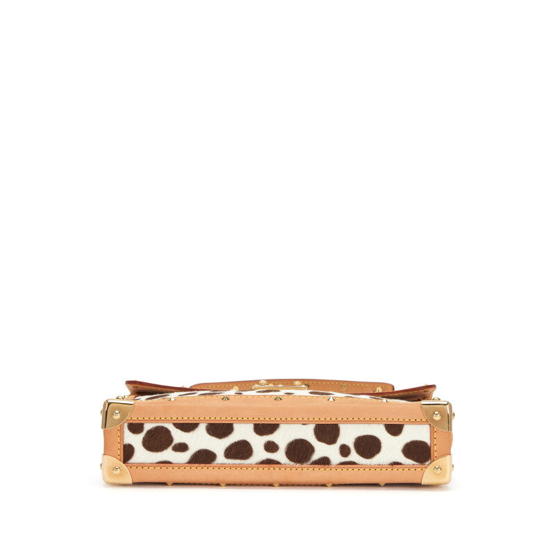 Louis Vuitton Takashi Murakami Black Monogram Rainbow Coated Canvas and Dalmatian Ponyhair Sac Rabat Pochette Gold Hardware, 2003