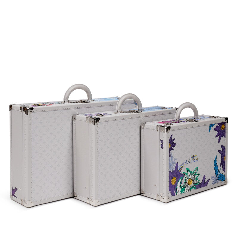 Louis Vuitton Set of Three Limited Edition Optic White Trunks Customized by Ariana Pacino, 2023