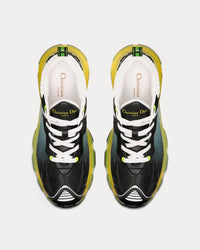 Vibe White Mesh and Black Calfskin with Fluorescent Yellow Rubber Low Top Sneakers View 2