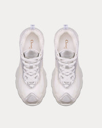 Vibe White Mesh and Silver-Tone Leather Low Top Sneakers View 2