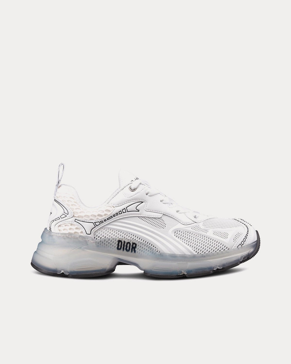 Vibe White Technical Fabric, Mesh and Rubber Low Top Sneakers