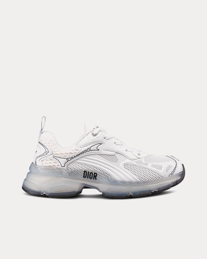 Vibe White Technical Fabric, Mesh and Rubber Low Top Sneakers - Crown & Consign