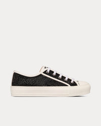 Walk'n'Dior Black Cotton Embroidered with Strass Low Top Sneakers View 1