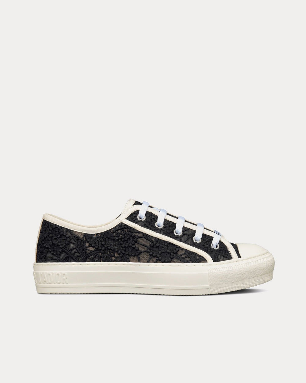 Walk'n'Dior Black Macramé Embroidered Cotton Low Top Sneakers
