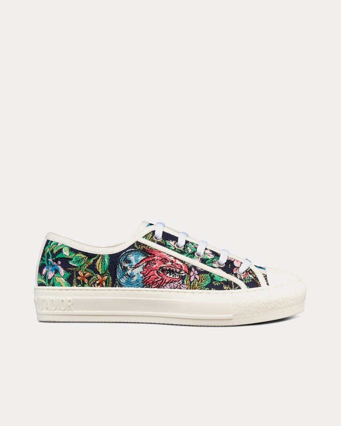 Walk'n'Dior Black Multicolor D-Constellation Embroidered Cotton Low Top Sneakers - Crown & Consign