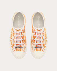 Walk'n'Dior Bright Orange Toile de Jouy Embroidered Cotton Low Top Sneakers View 2