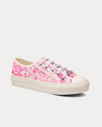 Walk'n'Dior Bright Pink Toile de Jouy Embroidered Cotton Low Top Sneakers View 3