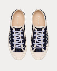 Walk'n'Dior Cotton Denim Embroidered with Eyelet Blue Motif Low Top Sneakers View 2