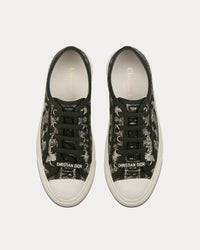 Walk'n'Dior Gray Mizza Embroidered Cotton and Metallic Thread Low Top Sneakers View 2