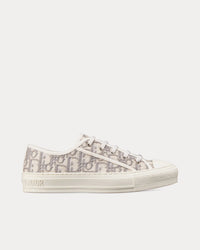 Walk'n'Dior Gray Stone Dior Oblique Embroidered Cotton Low Top Sneakers View 1
