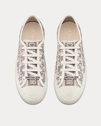 Walk'n'Dior Gray Stone Dior Oblique Embroidered Cotton Low Top Sneakers View 2
