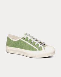Walk'n'Dior Green Faded Cannage Embroidered Denim Low Top Sneakers View 3
