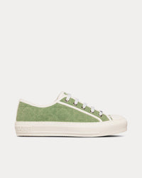 Walk'n'Dior Green Faded Cannage Embroidered Denim Low Top Sneakers View 1