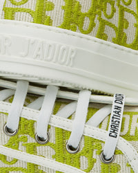 Walk'n'Dior Lime Dior Oblique Embroidered Cotton Low Top Sneakers View 4