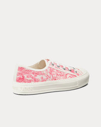 Walk'n'Dior Peony Pink Toile de Jouy Embroidered Cotton Low Top Sneakers View 3