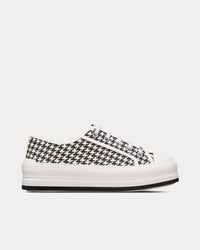Walk'n'Dior Platform Black and White Micro-Houndstooth Embroidered Cotton Low Top Sneakers View 1