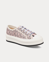 Walk'n'Dior Platform Embroidered Cotton with Pale Pink Miss Dior Allover Motif Low Top Sneakers View 3