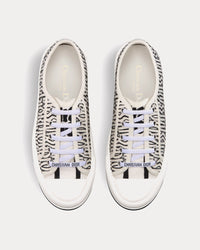 Walk'n'Dior Platform Embroidered Cotton with White and Black Miss Dior Allover Motif Low Top Sneakers View 2