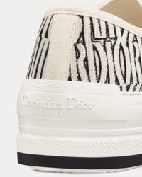 Walk'n'Dior Platform Embroidered Cotton with White and Black Miss Dior Allover Motif Low Top Sneakers View 4