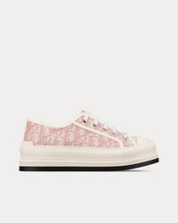 Walk'n'Dior Platform Nude Dior Oblique Embroidered Cotton Low Top Sneakers View 1