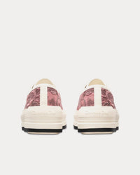 Walk'n'Dior Platform Pink and Gray Embroidered Cotton with Toile de Jouy Sauvage Motif Low Top Sneakers View 4
