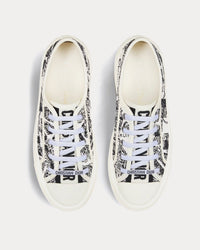 Walk'n'Dior Platform White and Black Cotton Embroidered with Plan de Paris Motif Low Top Sneakers View 2