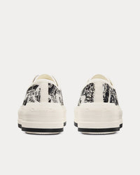 Walk'n'Dior Platform White and Black Cotton Embroidered with Plan de Paris Motif Low Top Sneakers View 4
