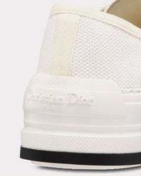 Walk'n'Dior Platform White and Deep Blue Embroidered Cotton Low Top Sneakers View 4