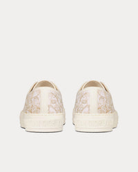 Walk'n'Dior White and Gold-Tone Cotton Embroidered with Dior Jardin d'Hiver Motif in Metallic Thread Low Top Sneakers View 4