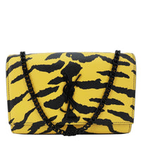 YVES SAINT LAURENT Classic Kate Zebra Print Leather Crossbody Bag Yellow View 1